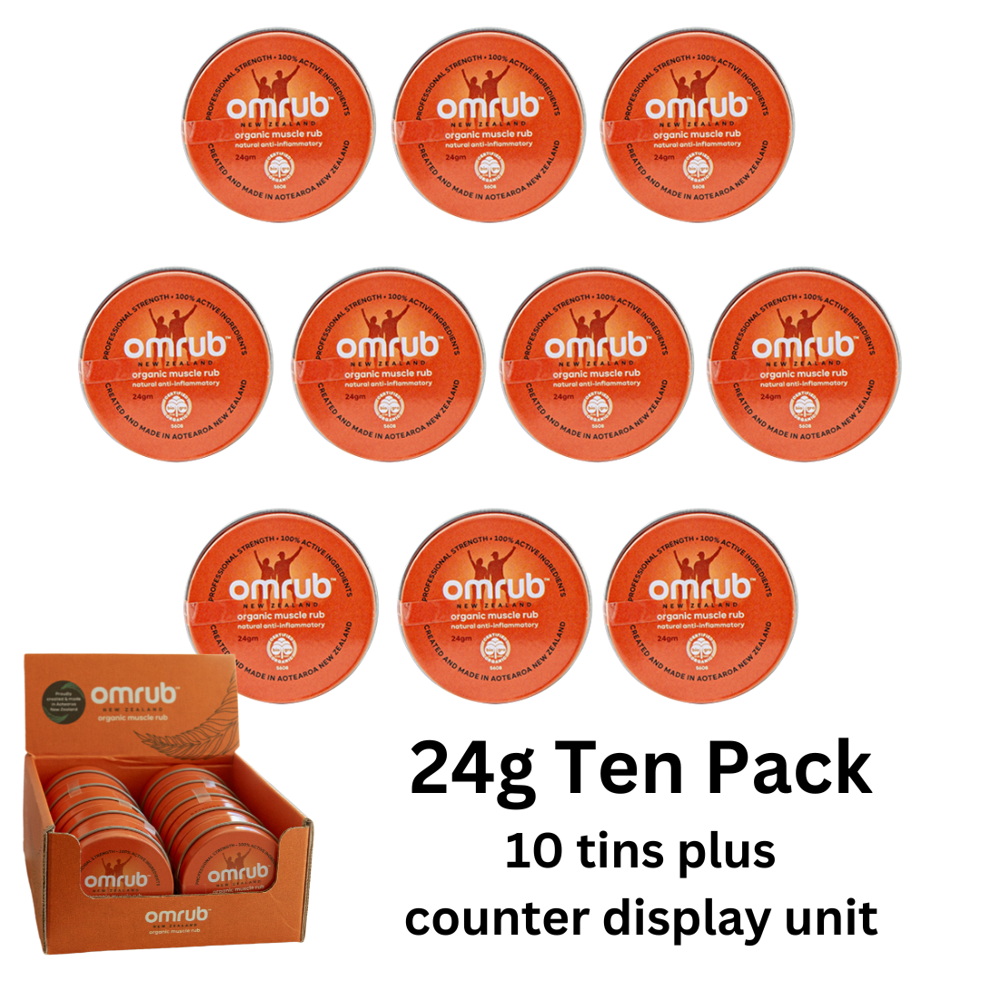 Stock ETA 24/10 - Organic Muscle Rub 10 Tin Pack - 24g