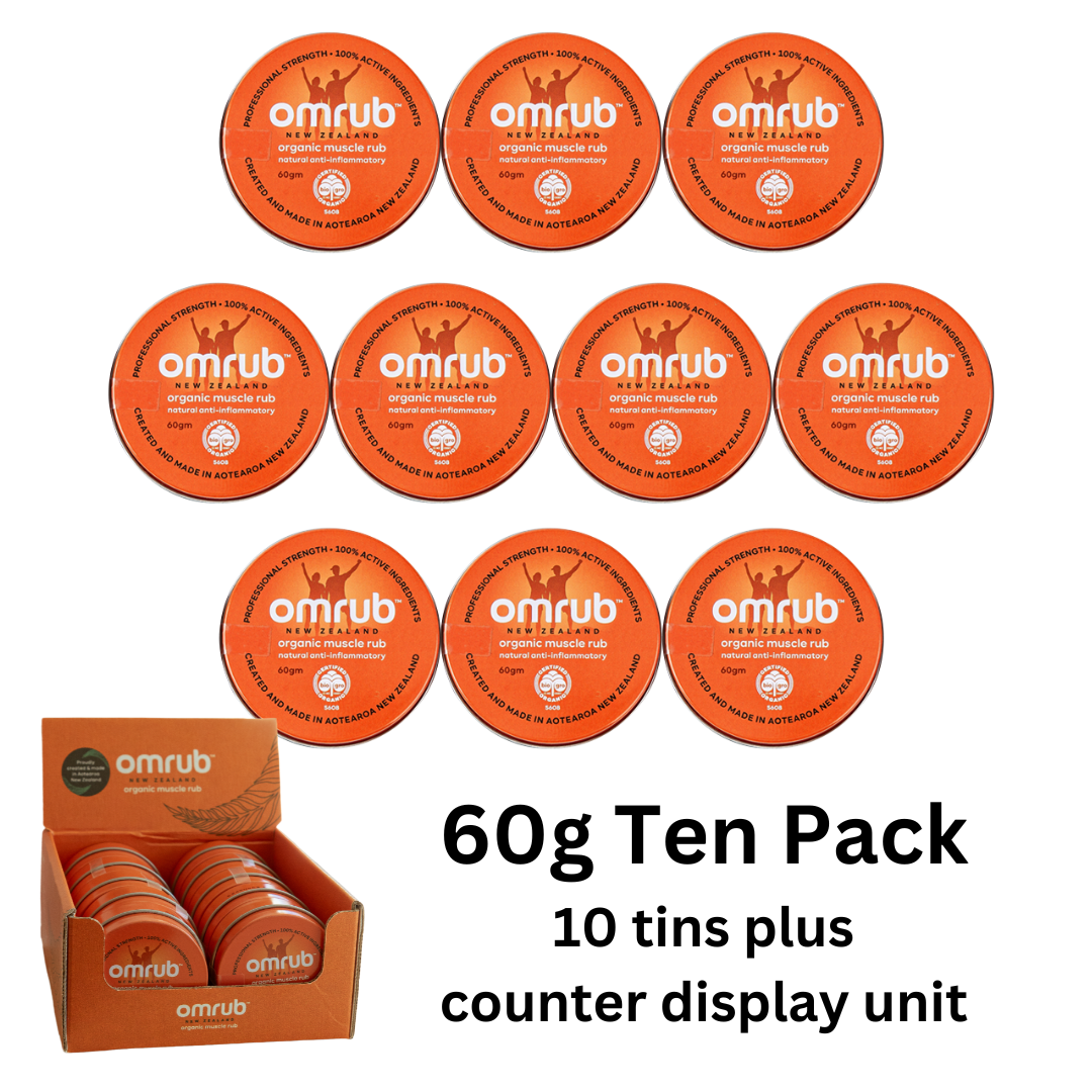Stock ETA 24/10 - Organic Muscle Rub 10 Tin Pack - 60g