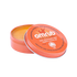 A 60g tin of Omrub organic muscle rub with the lid off, showing the balm inside. The packaging is orange with white and black text, and the product is marketed as a natural anti-inflammatory.
